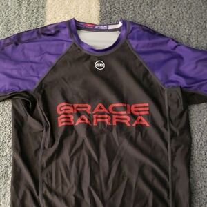 Gracie Barra Black and Purple Athletic Shirt